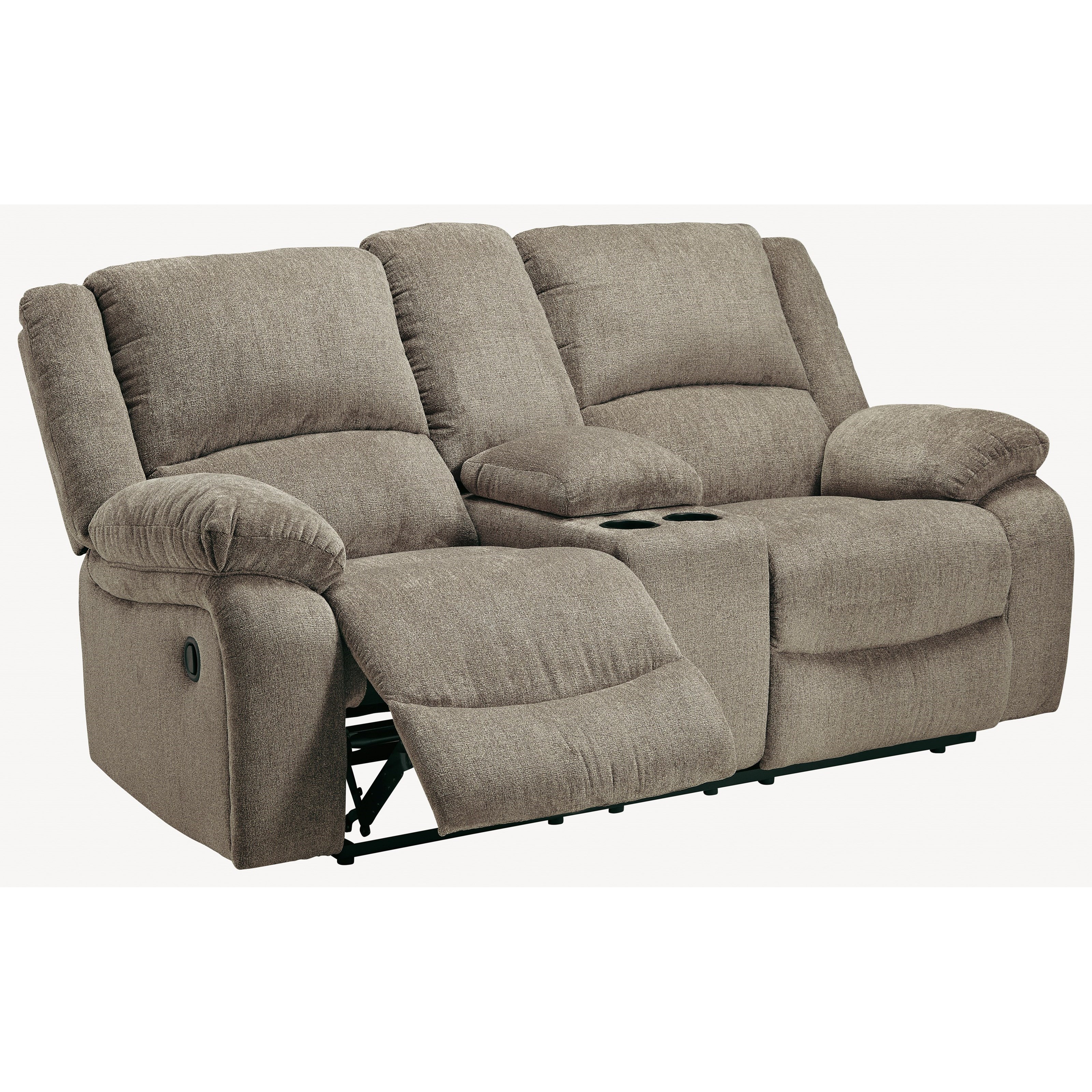 Signature Design By Ashley Draycoll Double Reclining Loveseat W Console Royal Furniture Reclining Loveseats