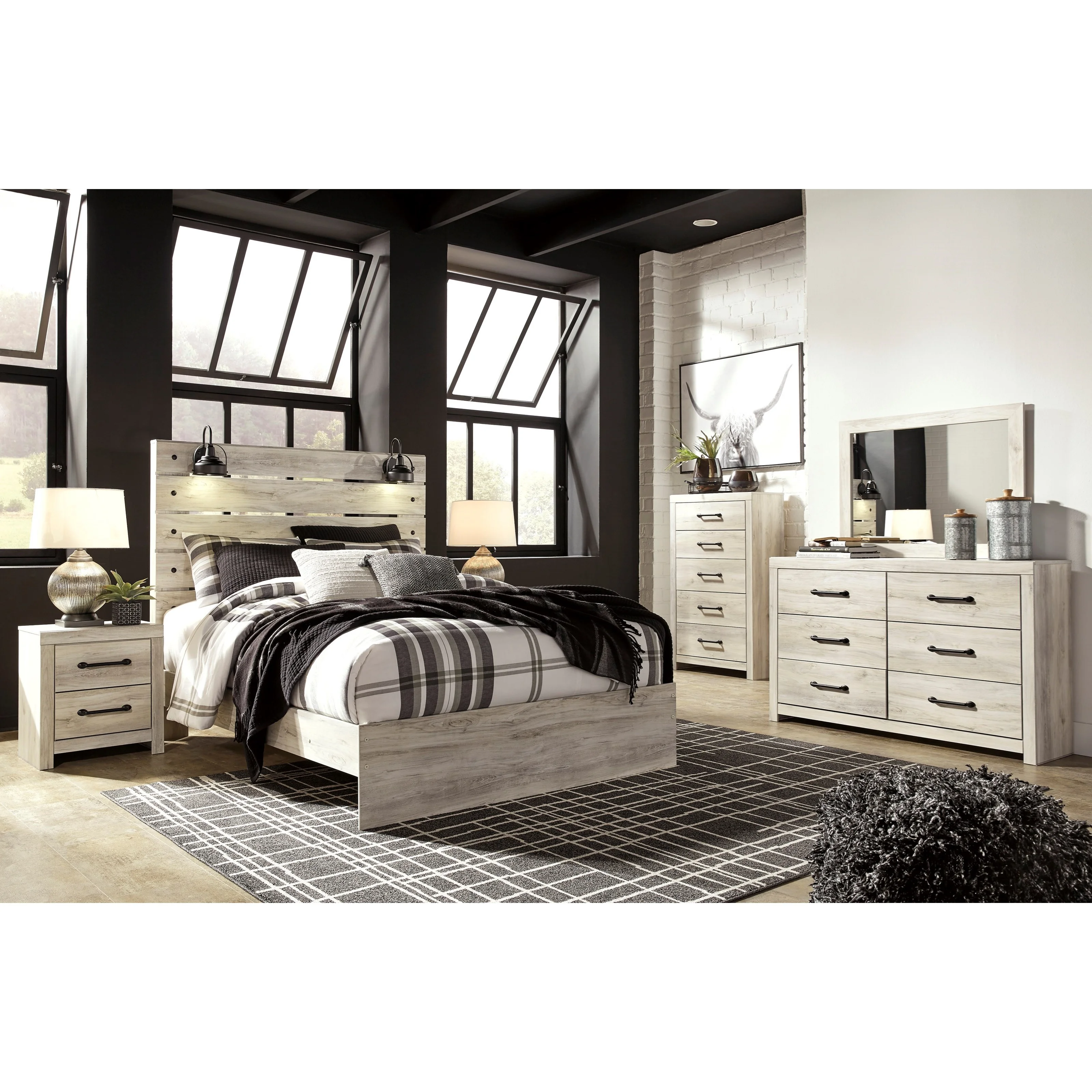 Signature Design by Ashley Drystan B192Q5PC Dresser, Mirror and 3-PC Queen  Bed | Royal Furniture | Bedroom Groups