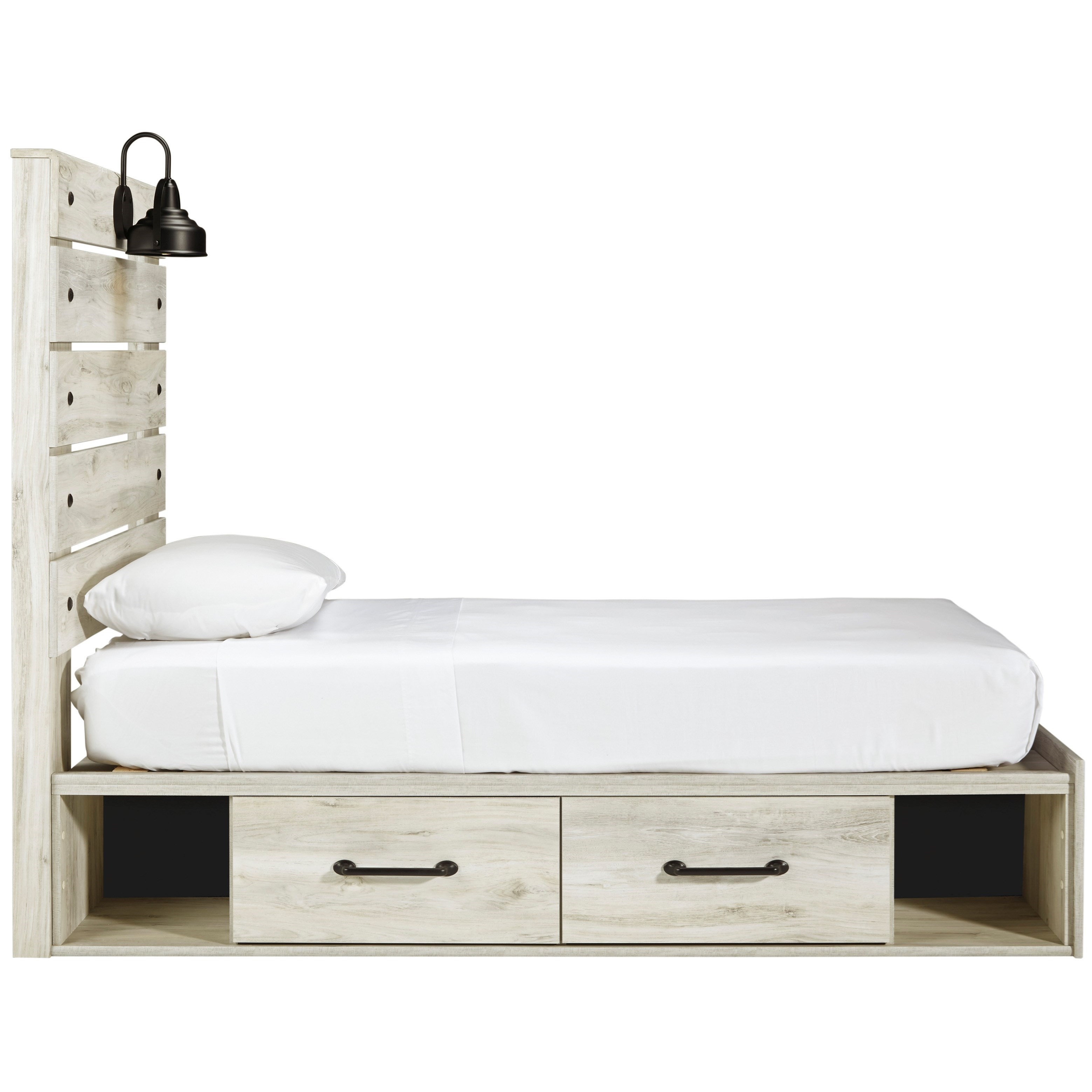 Signature Design By Ashley Cambeck Rustic Twin Storage Bed With 2 Drawers Industrial Light Royal Furniture Platform Beds Low Profile Beds