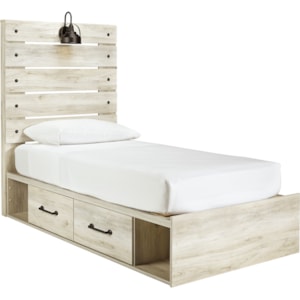 Signature Design By Ashley Cambeck Rustic Twin Storage Bed With 4 Drawers Industrial Light Standard Furniture Platform Beds Low Profile Beds