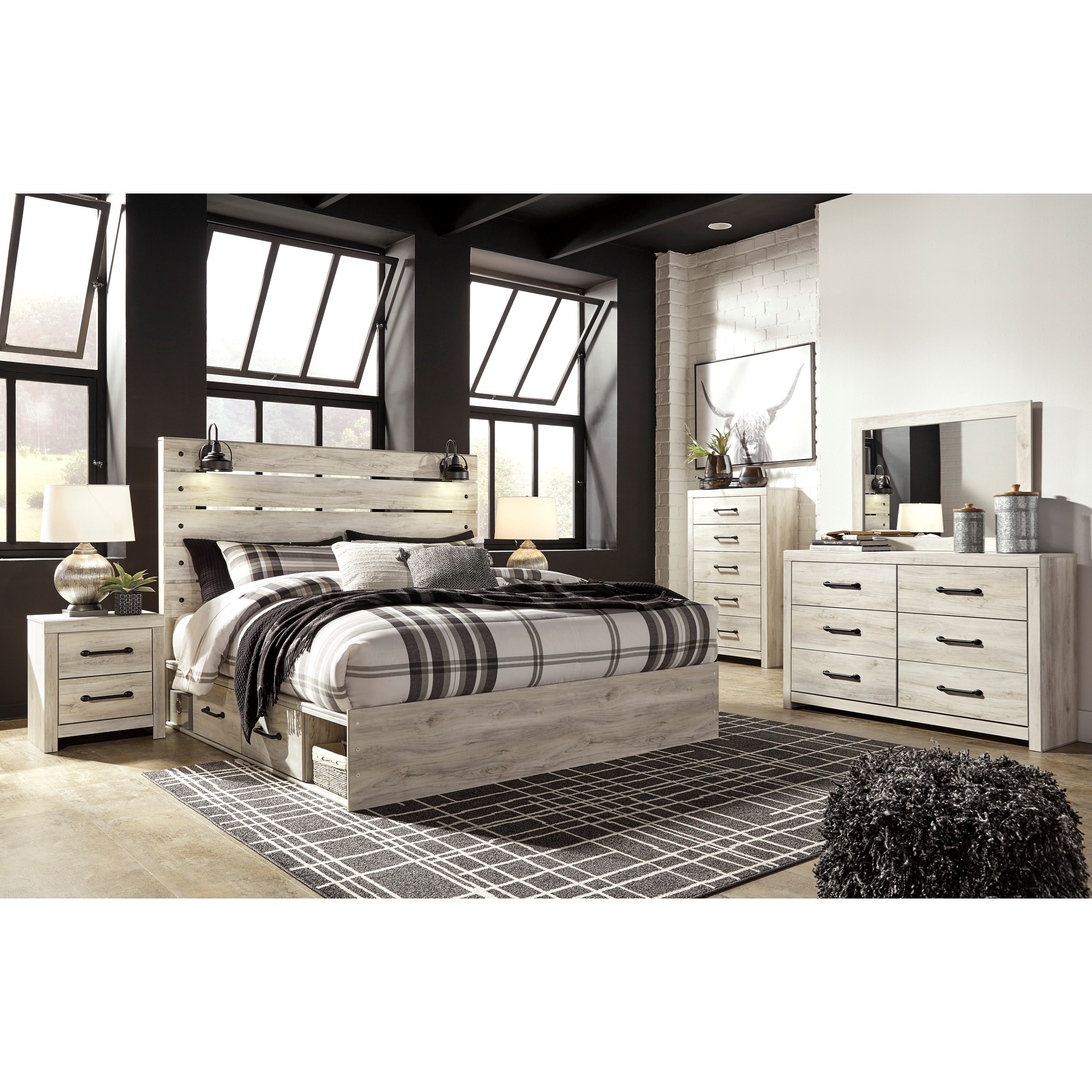 Signature Design By Ashley Cambeck Rustic King Storage Bed With 2