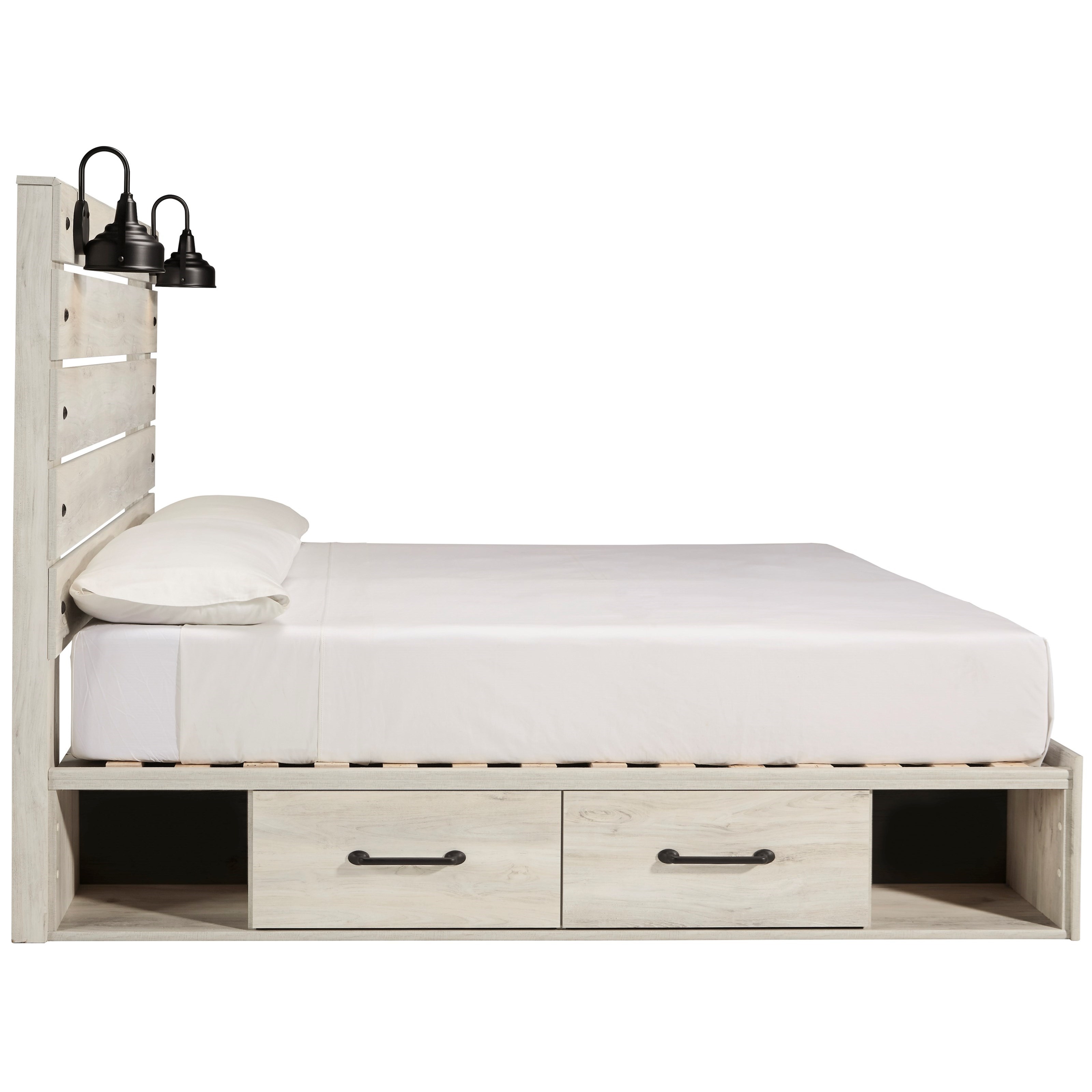 Signature Design By Ashley Cambeck Rustic King Storage Bed With 4 Drawers Industrial Lights Royal Furniture Platform Beds Low Profile Beds