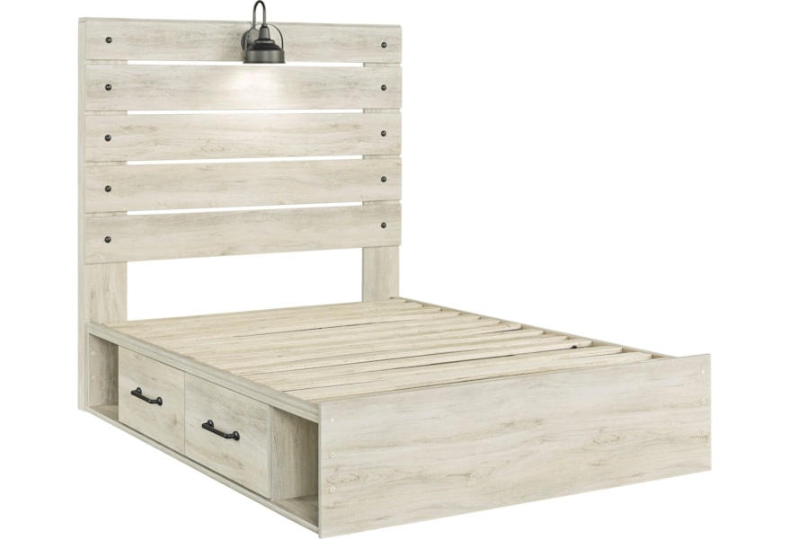 Signature Design By Ashley Cambeck Rustic Full Storage Bed With 2 Drawers Industrial Light Northeast Factory Direct Platform Beds Low Profile Beds