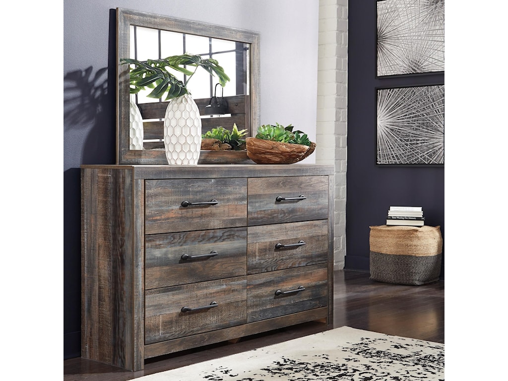 Signature Design By Ashley Drystan Rustic 6 Drawer Dresser And