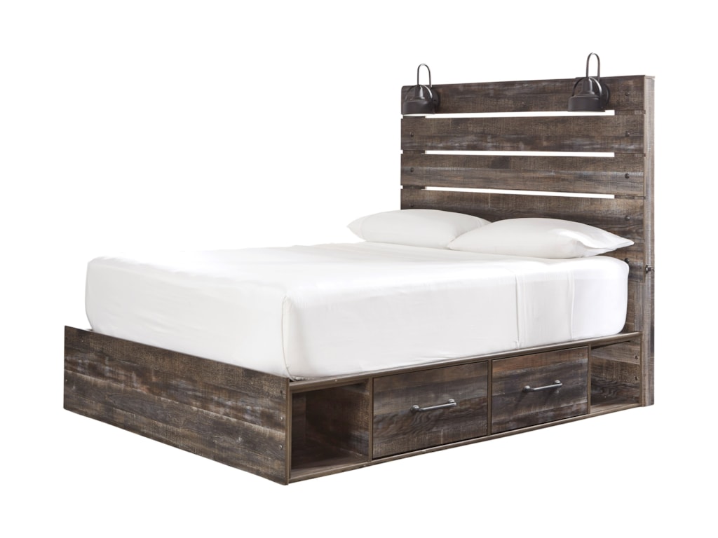 Vendor 3 Drystan Rustic Queen Storage Bed With 4 Drawers Queen Storage Bed With 4 Drawers
