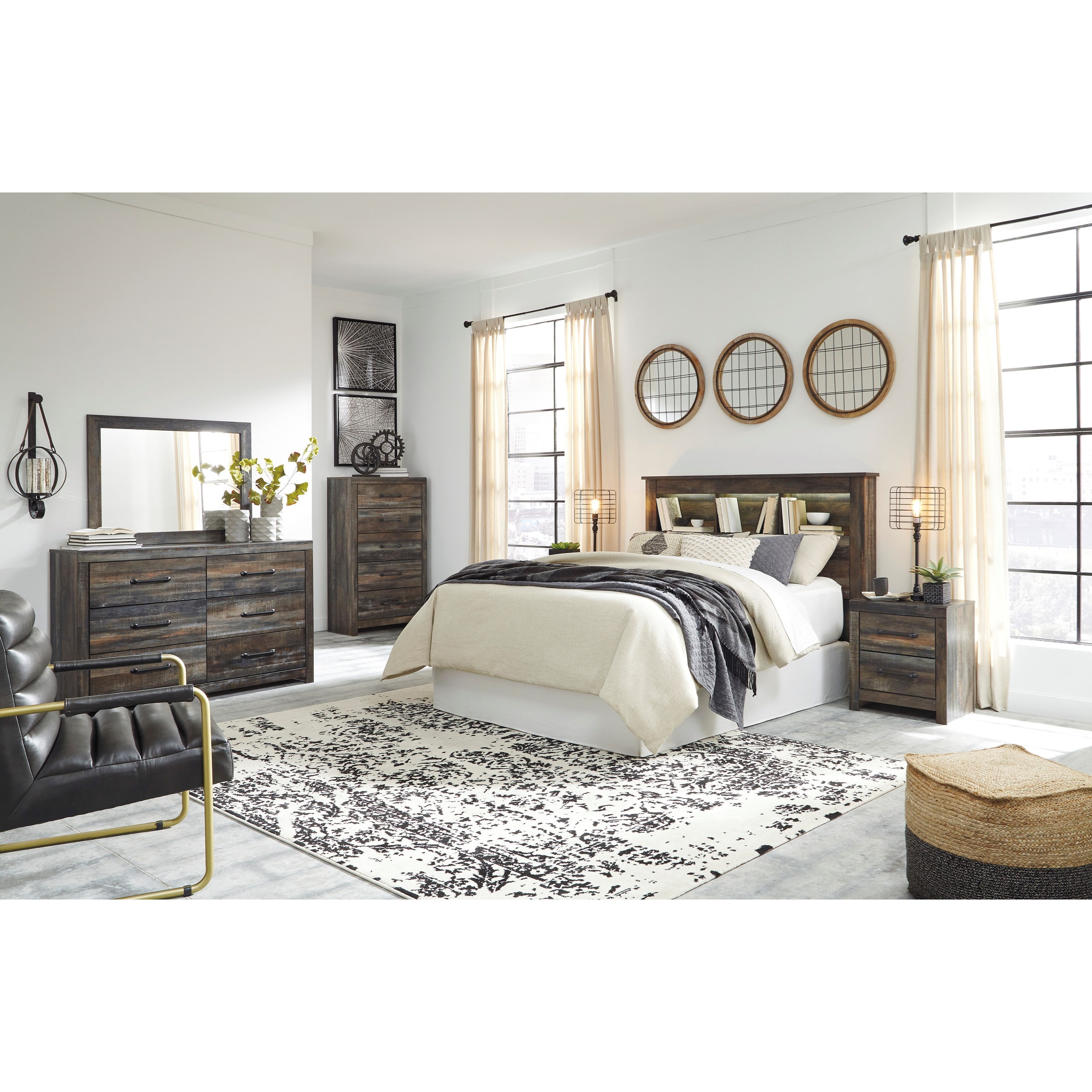 Ashley Furniture Signature Design Drystan B211 65 Queen Full Bookcase Headboard Del Sol Furniture Headboards