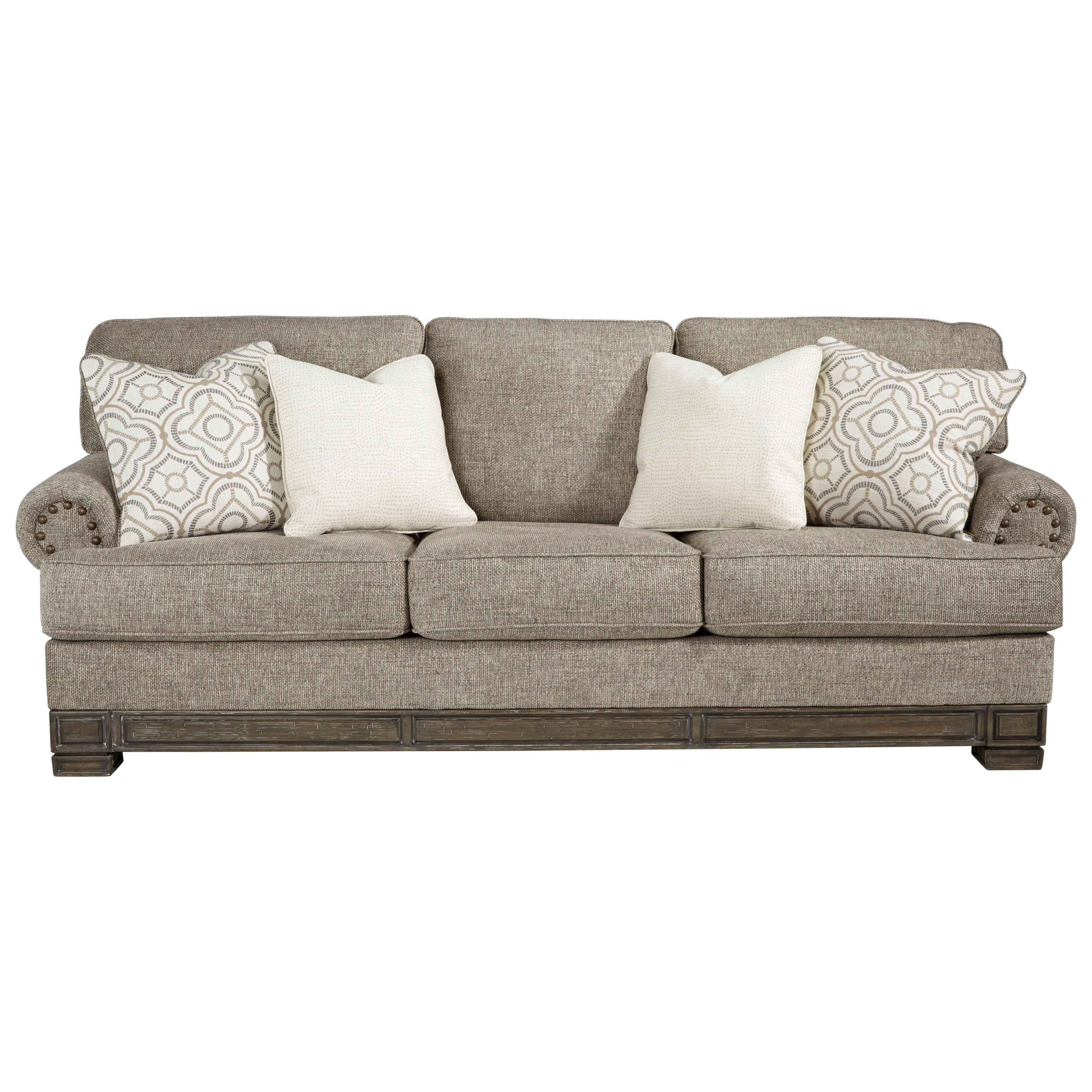 Signature Design By Ashley Einsgrove Traditional Sofa With Nailhead Trim Royal Furniture Sofas