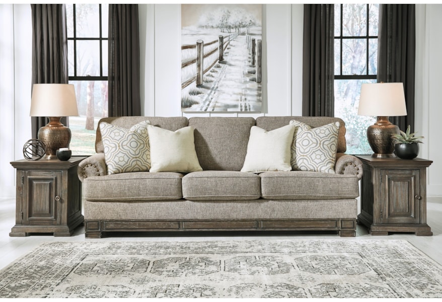 Signature Design By Ashley Einsgrove 3230238 Traditional Sofa With Nailhead Trim Furniture And Appliancemart Sofas