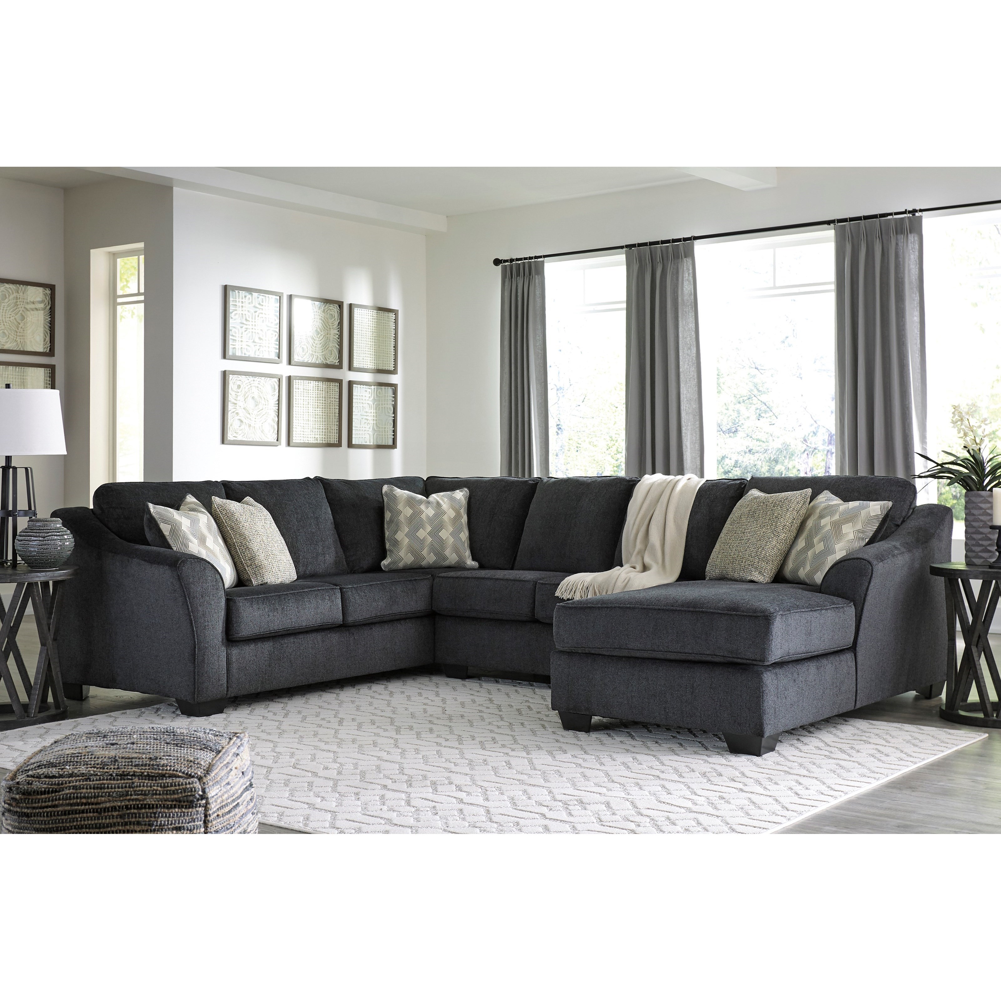 Signature Design By Ashley Eltmann 3 Piece Sectional With Right Chaise Northeast Factory Direct Sectional Sofas