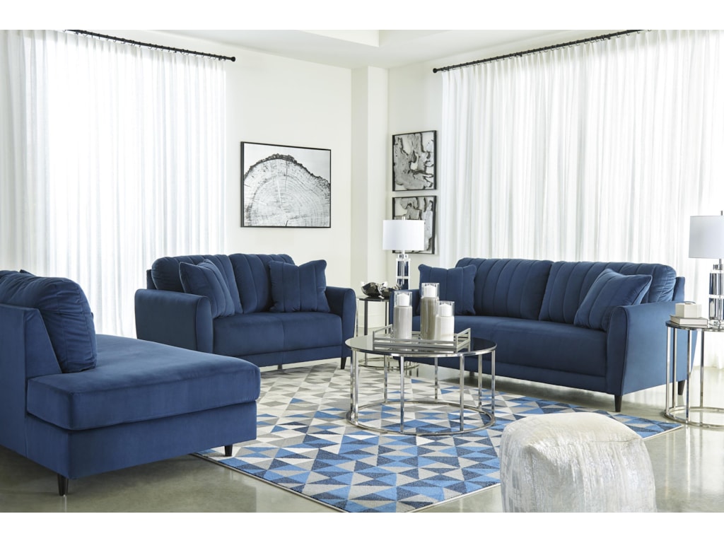 Signature Design By Ashley Enderlin 1780138 17 Ink Sofa And Rfa Chaise Set Sam Levitz Furniture Stationary Living Room Groups
