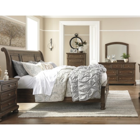 Flynnter 5 Piece Queen Storage Bedroom - Medium Brown Flynnter 5 Piece Queen Storage Bedroom - Medium Brown