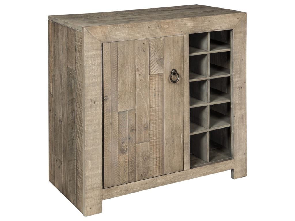 Signature Design By Ashley Forestmin A4000063 Rustic Wine Cabinet Forestmin Rustic Wine Cabinet By Signature Design Ashley