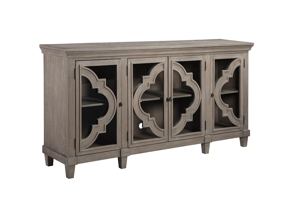 Signature Design By Ashley Fossil Ridge Transitional Accent Cabinet With Adjustable Shelves Royal Furniture Accent Chests
