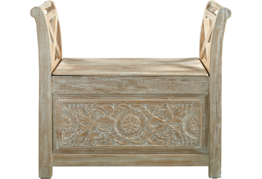 Signature Design By Ashley Fossil Ridge Storage Accent Bench With