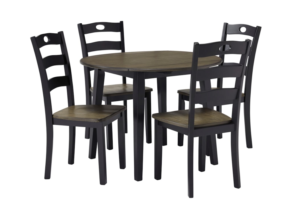 Signature Design By Ashley Froshburg Two Tone Finish 5 Piece Round Drop Leaf Table Set Royal Furniture Dining 5 Piece Sets Signature Design By Ashley Froshburg Two Tone Finish 5 Piece Round Drop Leaf Table Set Royal Furniture Dining 5 Piece Sets