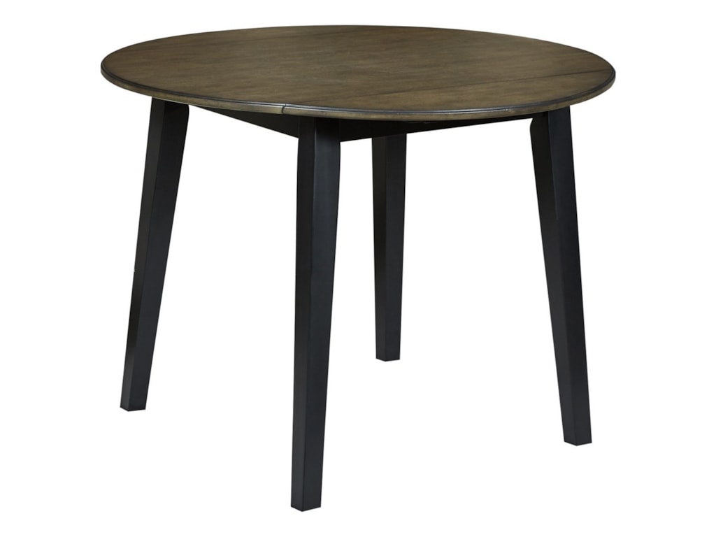 Signature Design By Ashley Frost D338 15 Two Tone Finish Round Drop Signature Design By Ashley Frostround Drop Leaf Table