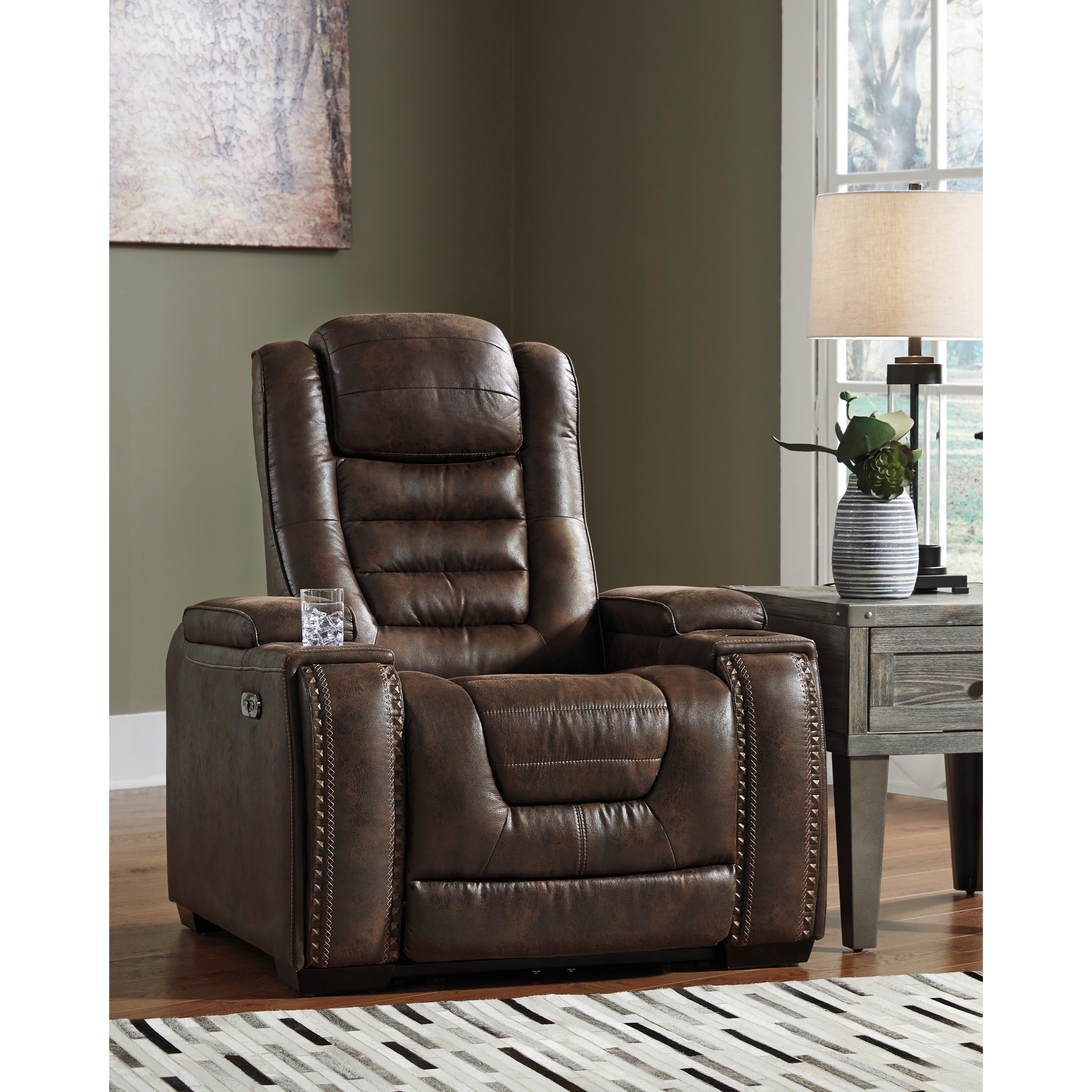 Signature Design By Ashley Game Zone Faux Leather Power Recliner