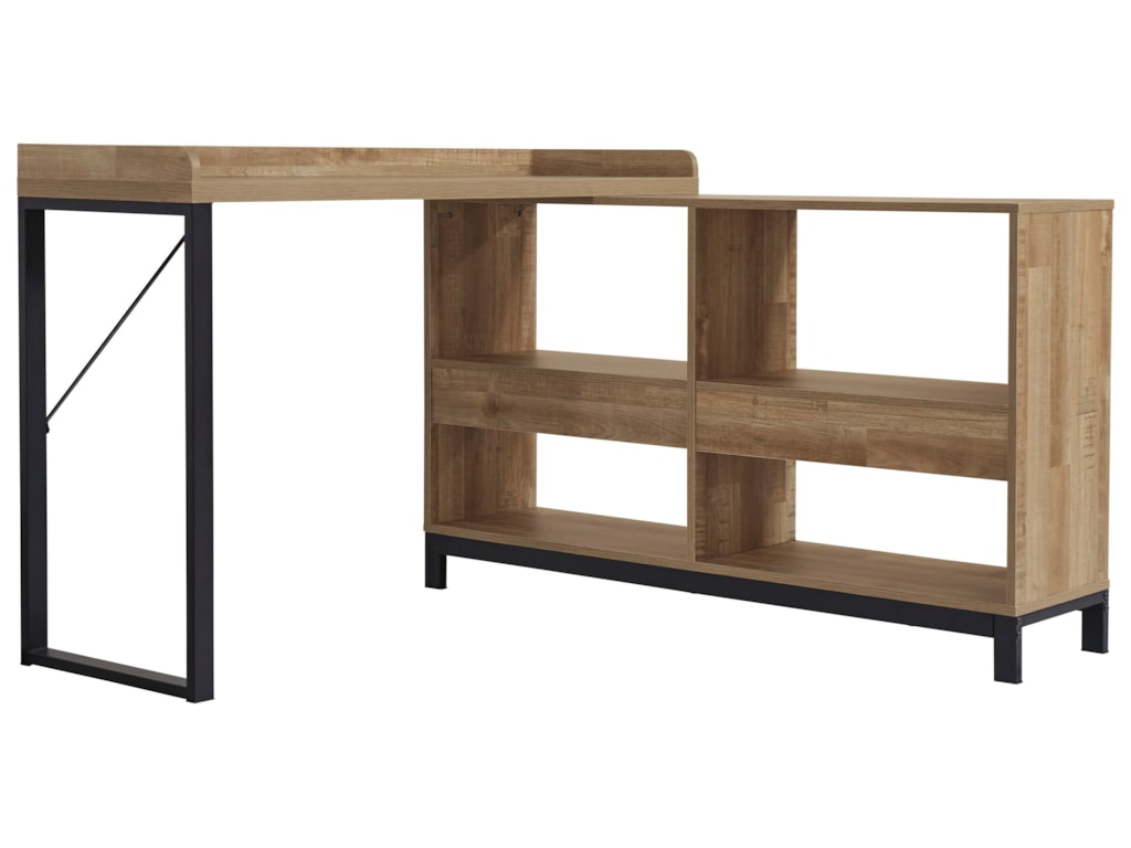 Signature Design By Ashley Gerdanet L Shaped Home Office Desk With Signature Design By Ashley Gerdanet L Shaped Home Office Desk With Open Shelving