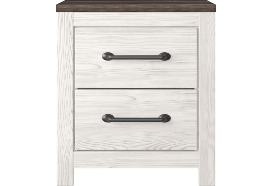 Signature Design By Ashley Gerridan Two Tone 2 Drawer Nightstand Lindy S Furniture Company Nightstands