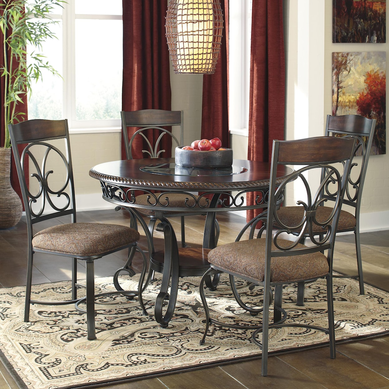wrought iron dining room table and chairs