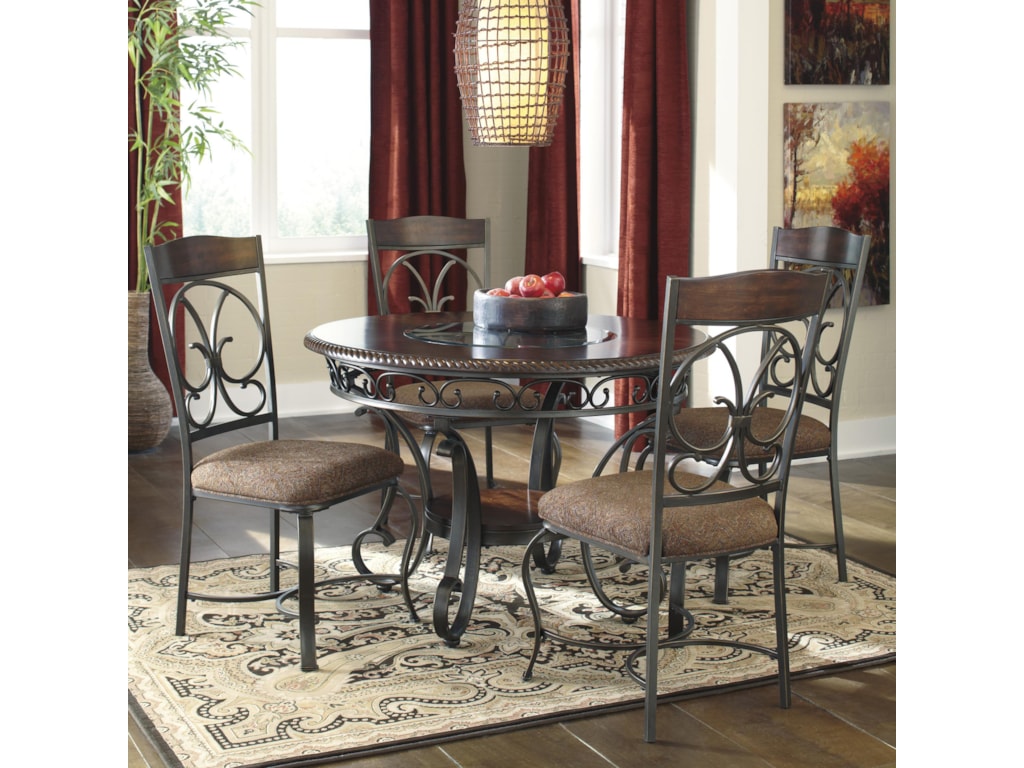 Signature Design By Ashley Glambrey Round Dining Table And 4 Chair Set With Metal Accents Sheelys Furniture Appliance Dining 5 Piece Set Signature Design By Ashley Glambrey Round Dining Table And 4 Chair Set With Metal Accents Sheelys Furniture Appliance Dining 5 Piece Set