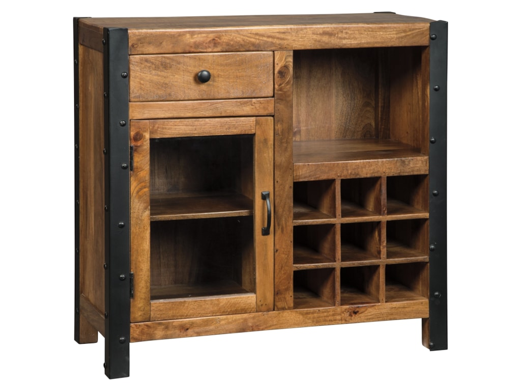Signature Design By Ashley Glosco Solid Wood Mango Wine Cabinet With Signature Design By Ashley Gloscowine Cabinet
