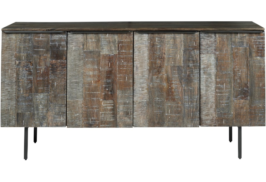 Signature Design By Ashley Graydon A4000259 Modern Rustic Solid Wood Accent Cabinet With Metal Legs Northeast Factory Direct Accent Chests