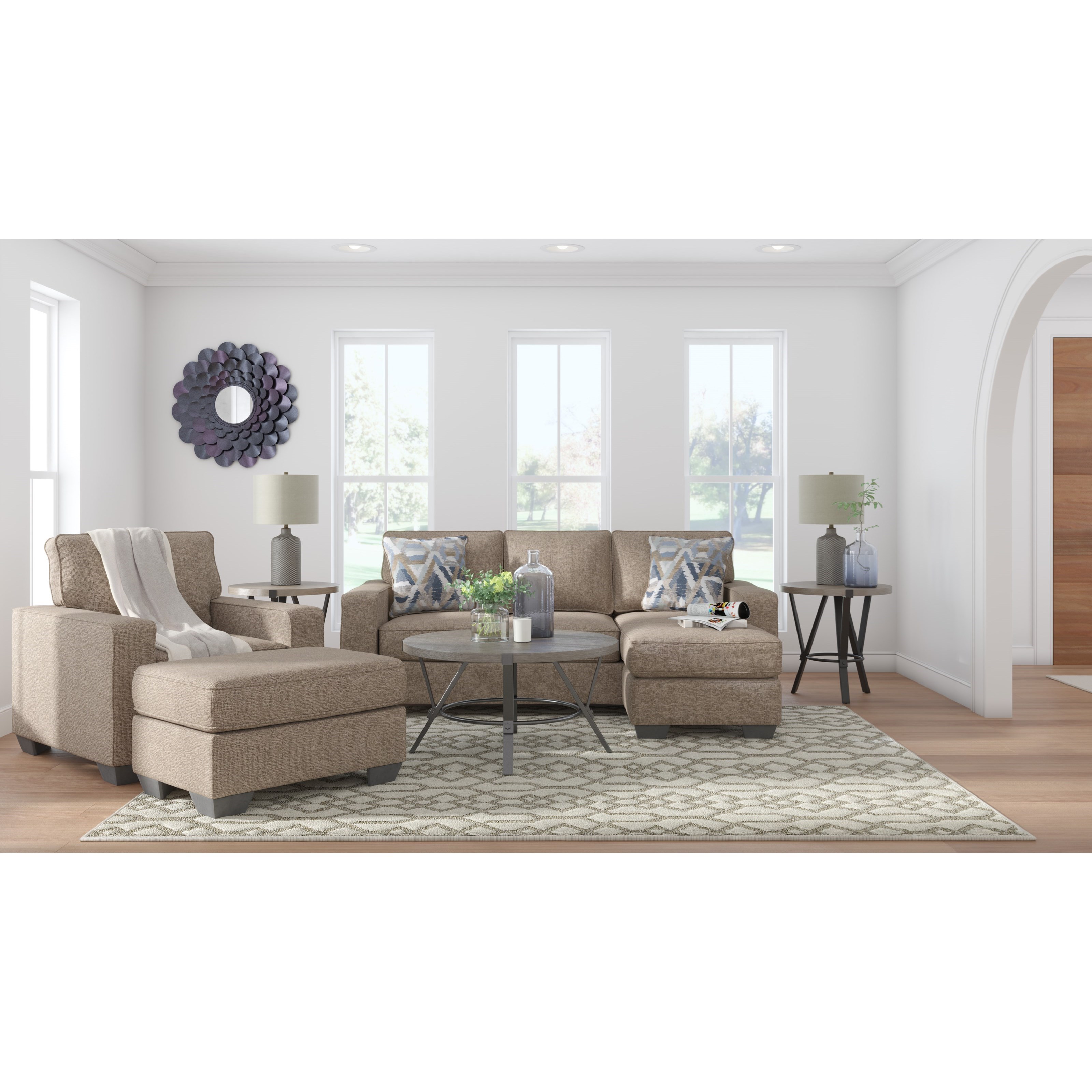 Signature Design By Ashley Greaves 5510518 Contemporary Sofa Chaise With Reversible Ottoman Furniture And Appliancemart Sectional Sofas