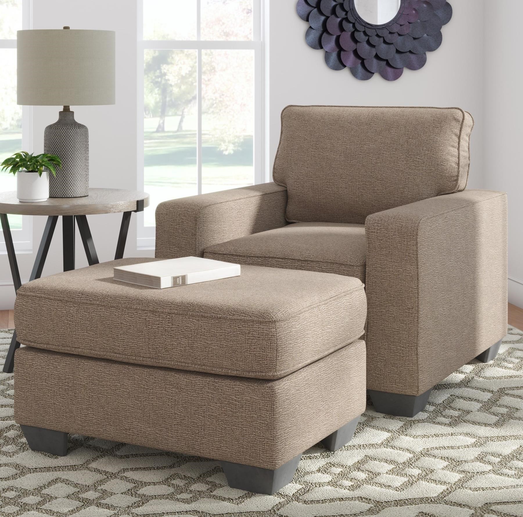 Signature Design By Ashley Greaves Contemporary Chair Ottoman A1 Furniture Mattress Chair Ottoman Sets