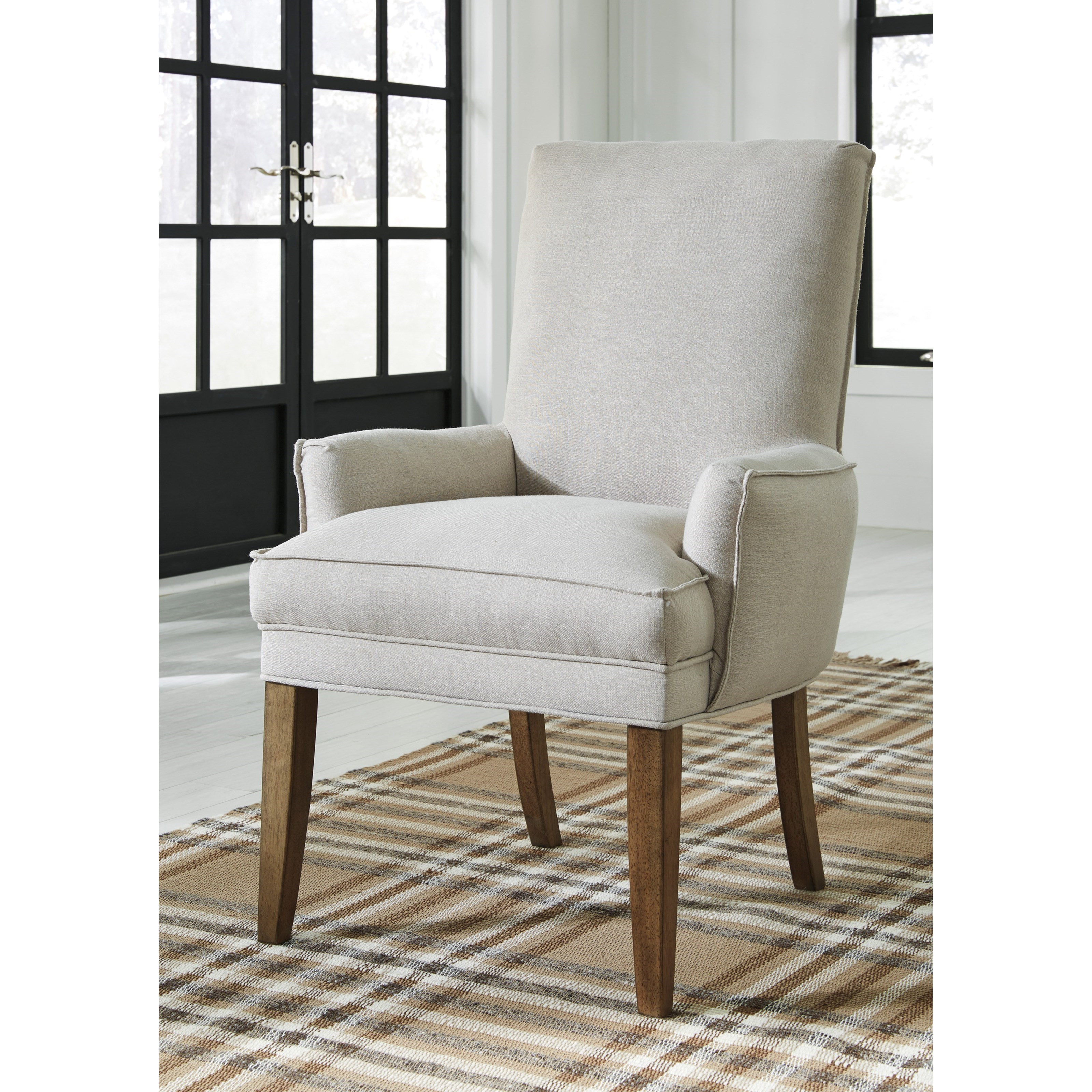 Signature Design Grindleburg Dining Upholstered Arm Chair With Pillowtop Seat Cusion Fisher Home Furnishings Dining Arm Chairs