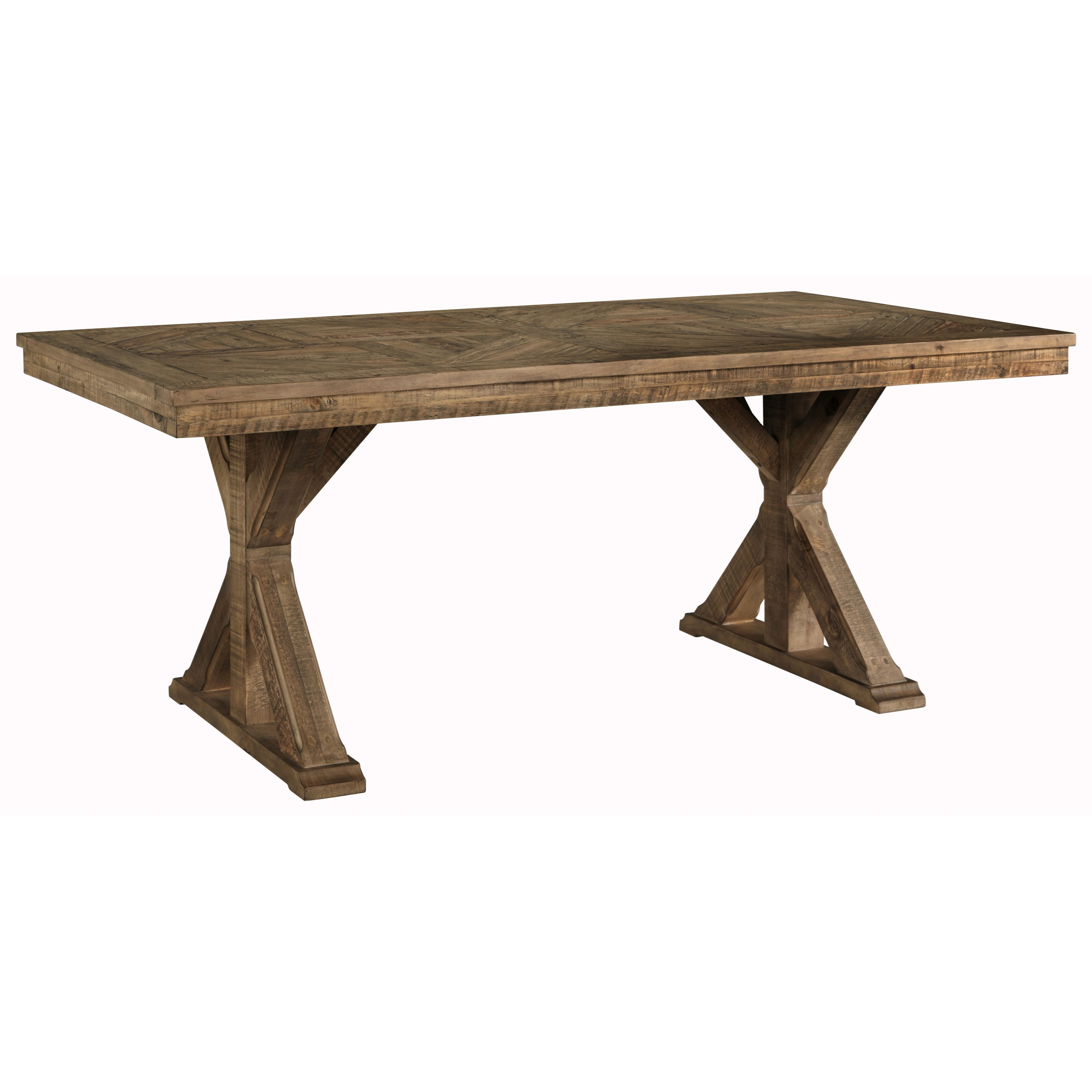 Signature Design By Ashley Grindleburg D754 125 Rectangular Dining Room Trestle Table Northeast Factory Direct Dining Tables