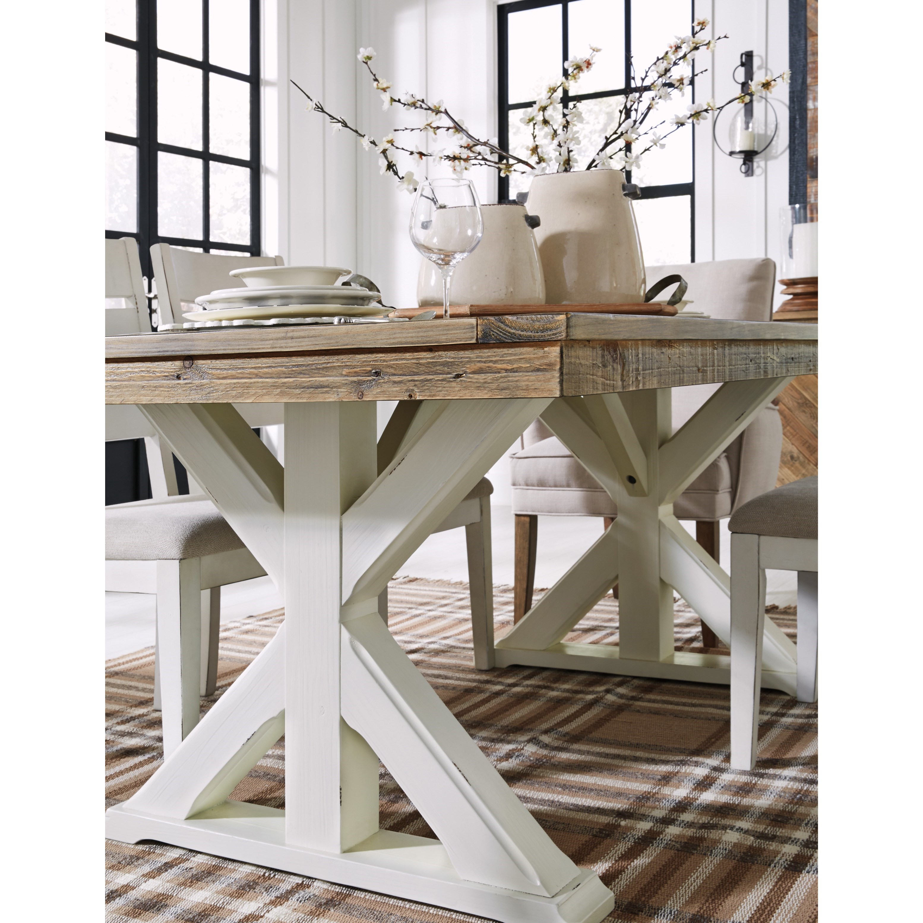 Signature Design Grindleburg Rectangular Dining Room Trestle Table