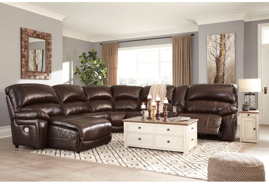 Signature Design By Ashley Hallstrung Leather Match 6 Piece Ashley Hallstrung Leather Match 6 Piece