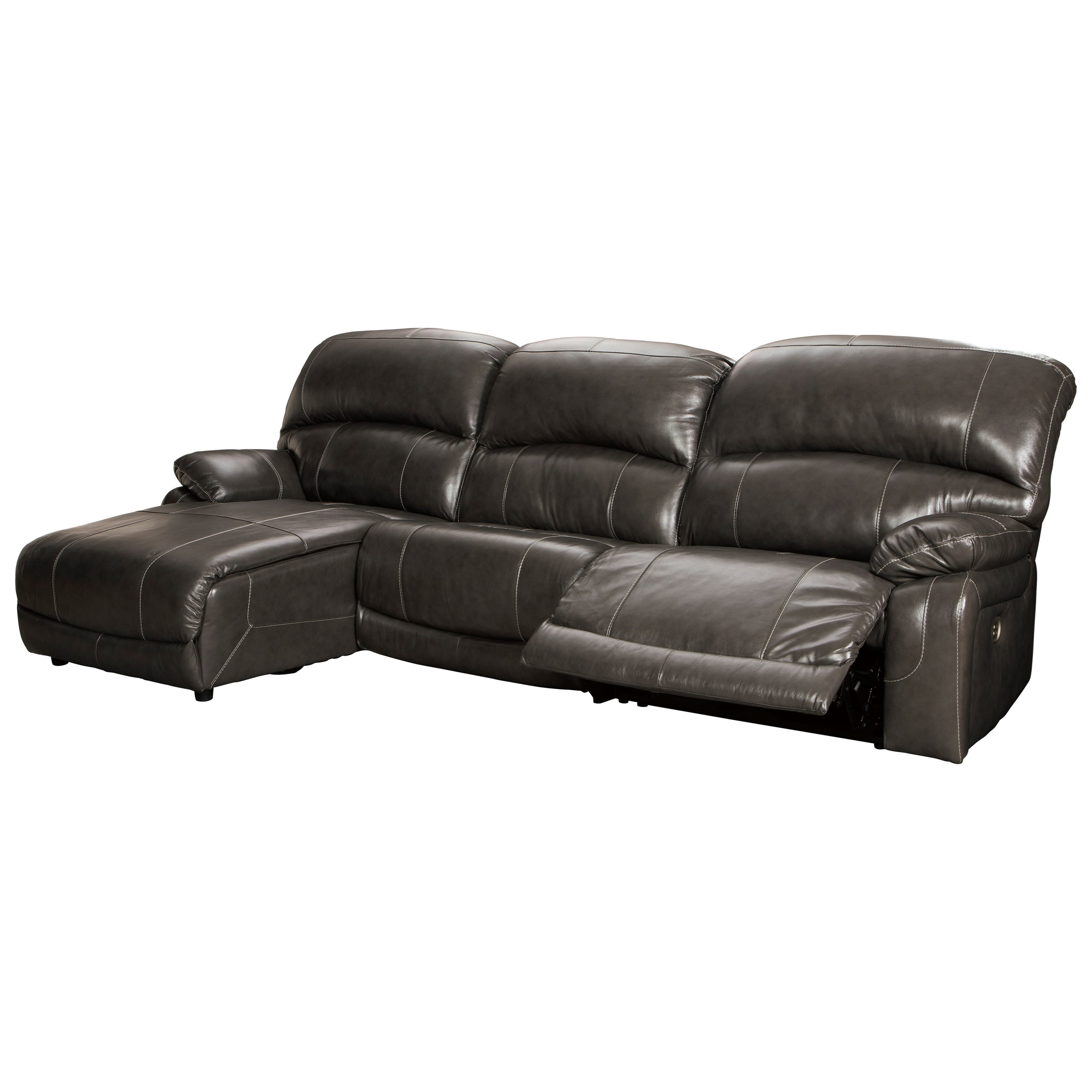 Ashley Signature Design Hallstrung Leather Match 3 Piece Reclining