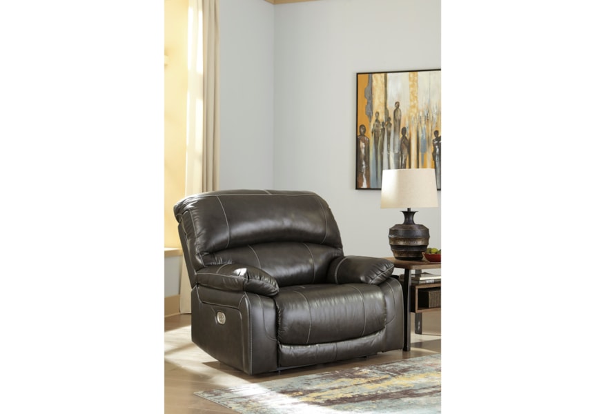 Signature Design By Ashley Hallstrung U Leather Match Power Wide Recliner Northeast Factory Direct Recliners Signature Design By Ashley Hallstrung U Leather Match Power Wide Recliner Northeast Factory Direct Recliners