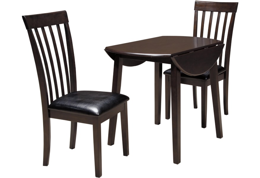 Ashley Signature Design Hammis 3 Piece Round Drop Leaf Table Set