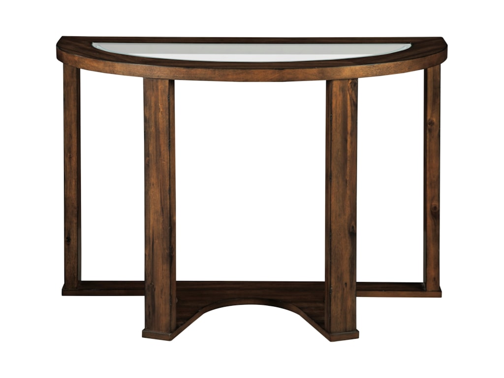 Hannery Contemporary Demilune Sofa Table With Gl Top By Signature Design Ashley At Sam Levitz Furniture