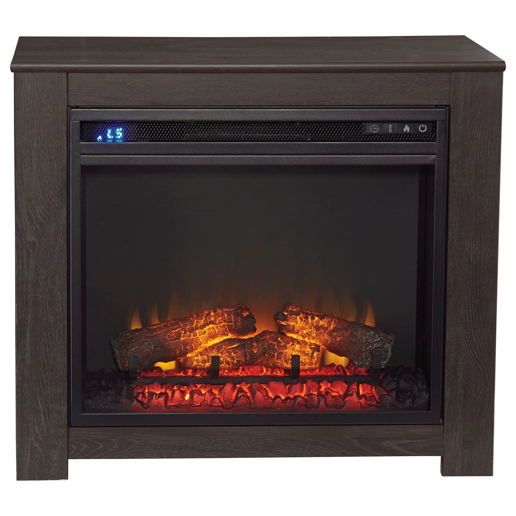 Signature Design By Ashley Harlinton Fireplace Mantel With Fireplace Insert Royal Furniture Fireplaces