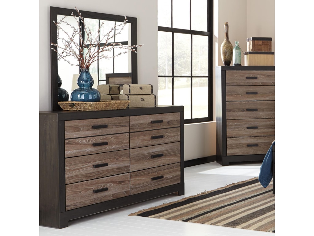 Signature Design By Ashley Harlinton Rustic Two Tone Dresser