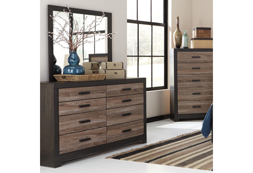 Signature Design By Ashley Harlinton Rustic Two Tone Dresser