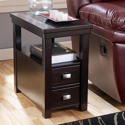 Signature Design By Ashley Hatsuko Chairside End Table With 2 Signature Design By Ashley Hatsuko Chairside End Table With 2 Drawers 1 Shelf