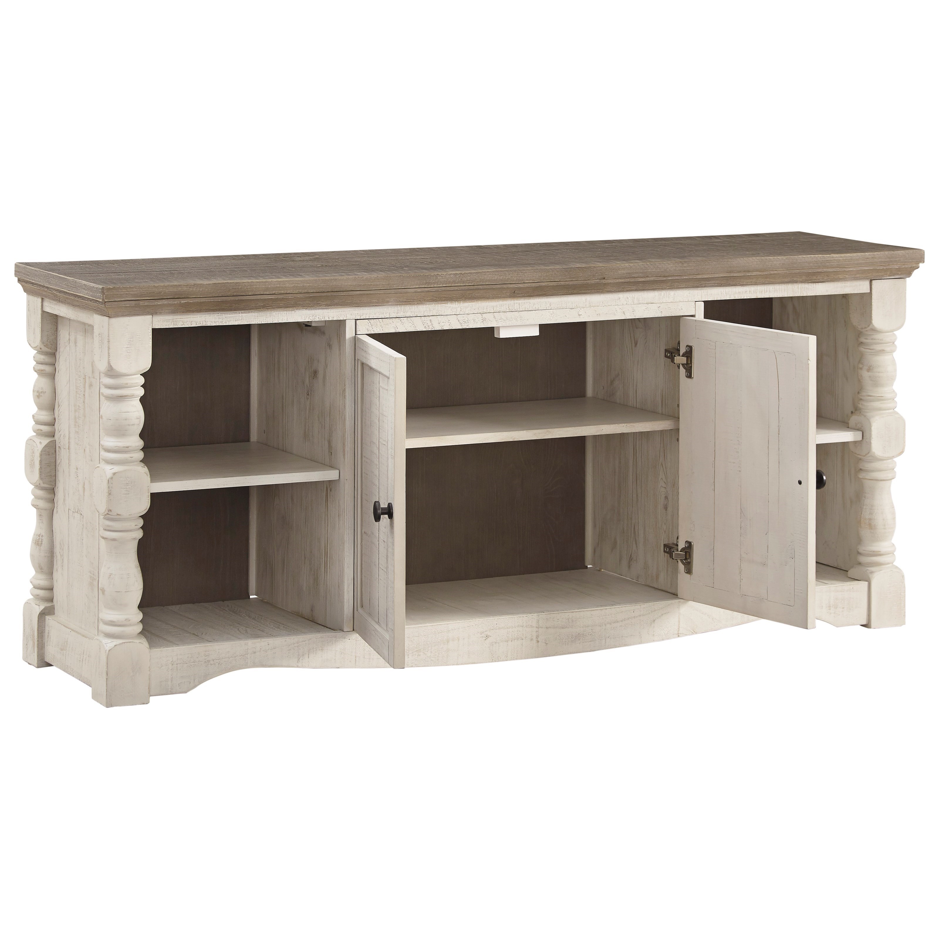 threshold weathered pine tv stand