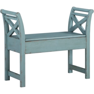 Ashley Signature Design Heron Ridge A4000035 Antique Finish Accent Bench With Storage Dunk Bright Furniture Bench