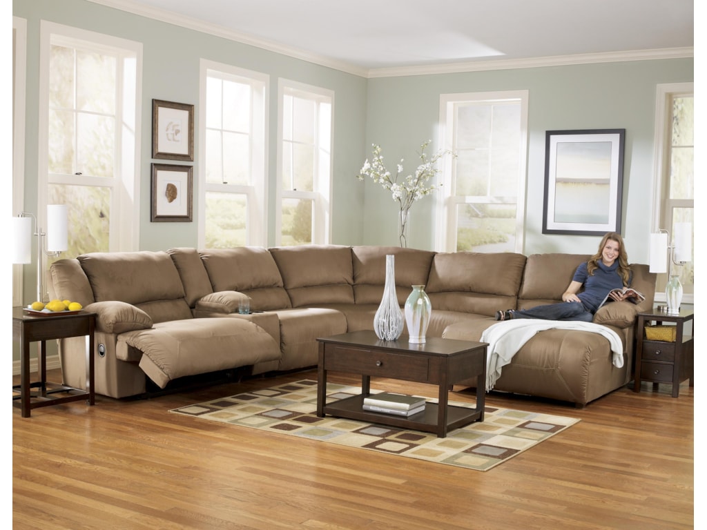 Delivery Estimates Northeast Factory Direct Cleveland Eastlake Signature Design By Ashley Hogan Mocha6 Piece Sectional Sofa Group