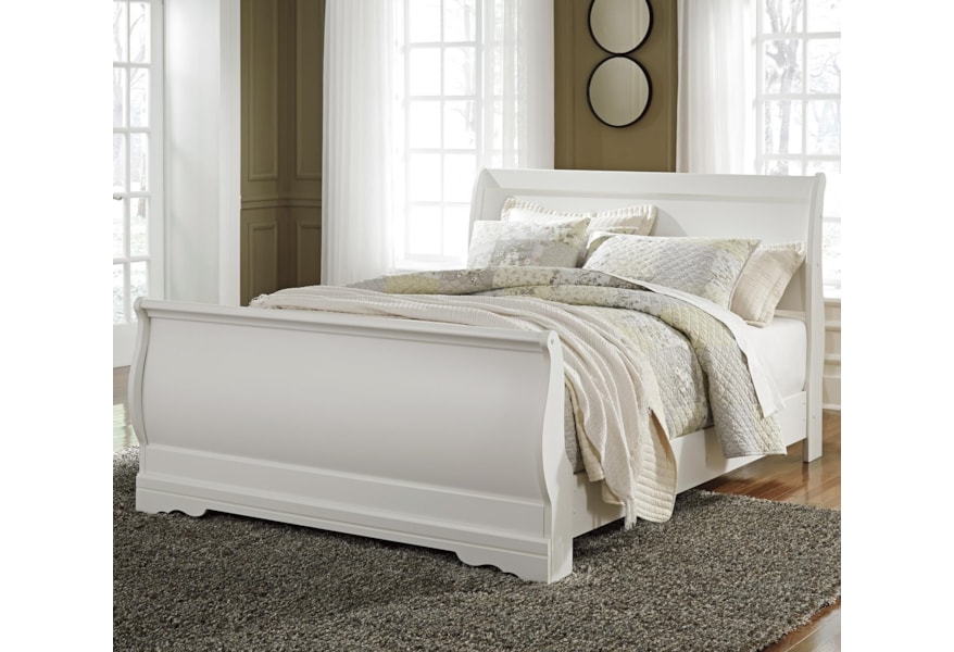 Ashley Signature Design Anarasia Queen Louis Philippe Sleigh Bed Dunk Bright Furniture Sleigh Beds