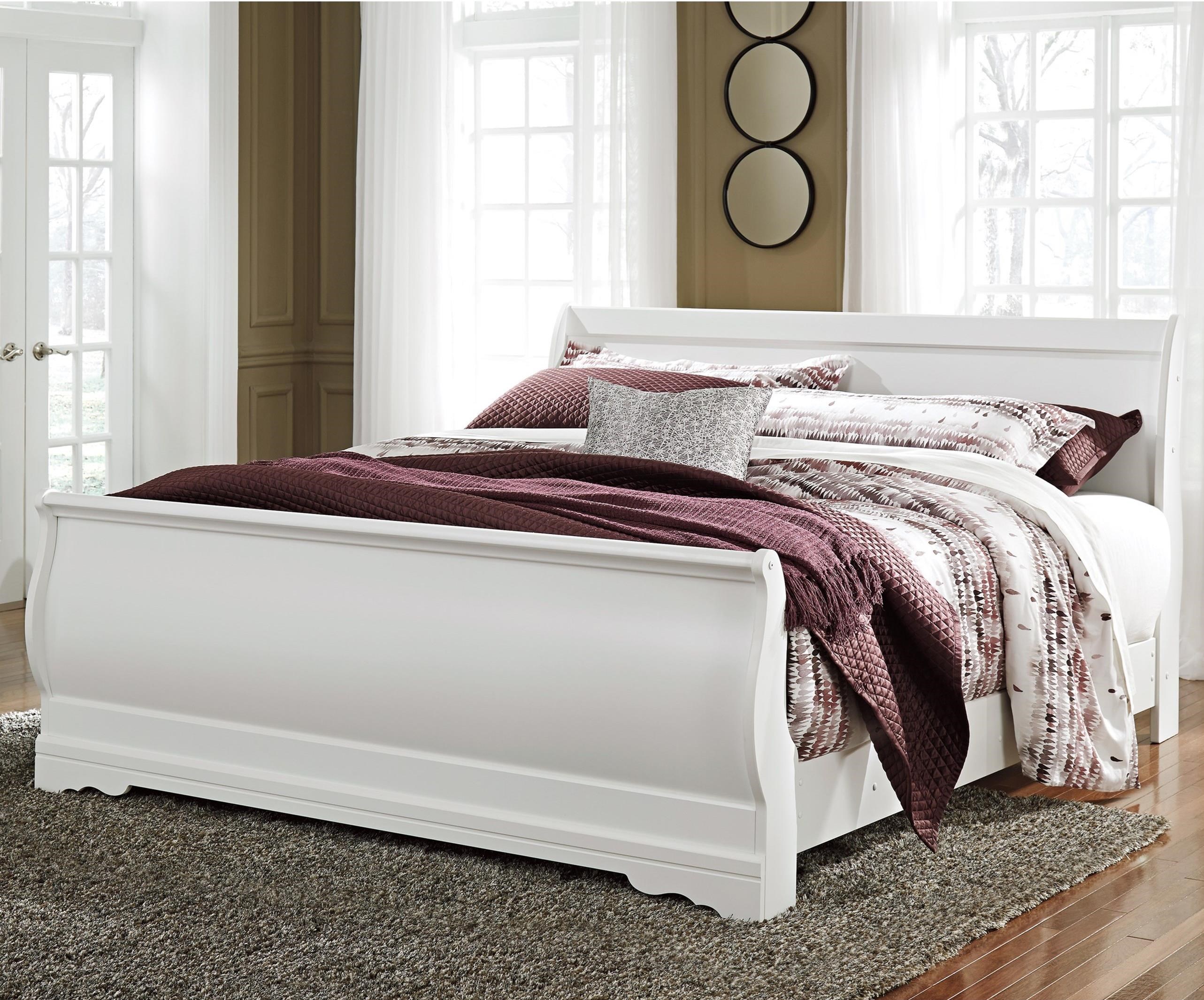 Signature Design By Ashley Anarasia King Louis Philippe Sleigh Bed Value City Furniture Sleigh Beds