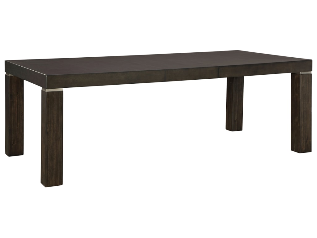 Hyndell Rectangular Dining Room Extension Table With Metal Banding On Legs By Signature Design Ashley At Sam Levitz Furniture