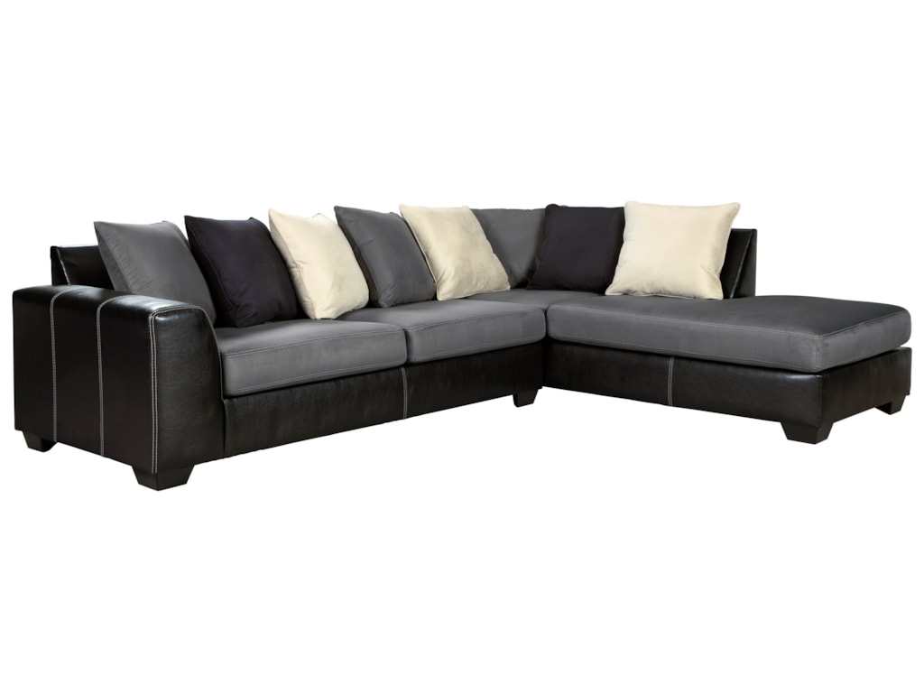 Jacurso Contemporary Sectional Sofa With Chaise By Signature Design Ashley At Royal Furniture