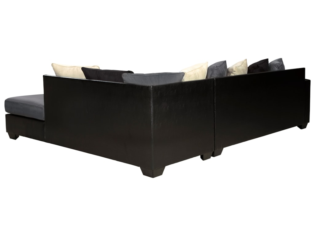 Black sofa with chaise