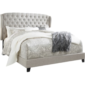 Signature Design By Ashley Jerary B090 981 Queen Upholstered Bed With Tufted Wing Headboard Furniture And Appliancemart Upholstered Beds